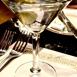 Gin martini blue cheese olives