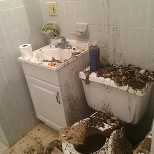 This is just ridculous ... how are we supposed to have a nice night out when your bathroom looks like this