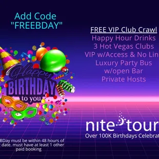 Nite Tours Happy Birthday