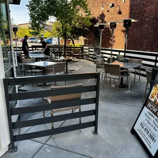 Patio.  Cleared out after Happy Hour.