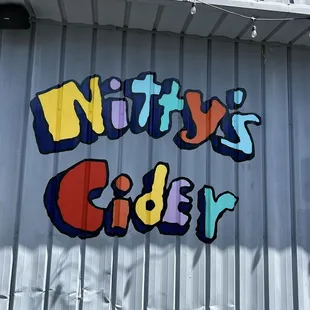 Nitty's Cider sign