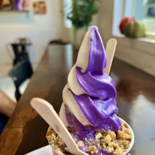 Hot Kulolo Sundae with Ube Swirl
