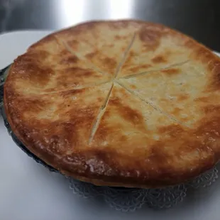 a pie on a plate