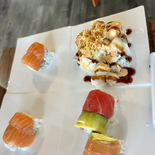 Niya Lunch Special Combo (baked scallop roll, washington roll, and Hawaiian)