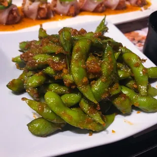 Spicy Garlic Edamame