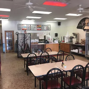 the inside of a restaurant