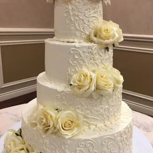 a three tiered wedding cake