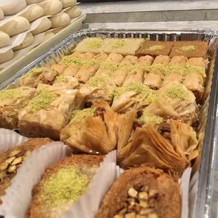 a tray of baklai and pastries