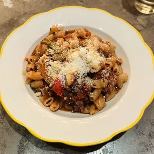 Sausage and peppers over pasta special