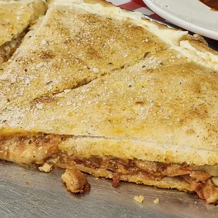 Chicken parmigiana stuffed pizza