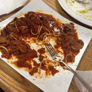 Meat Lover's Spaghetti w/ Meat sauce, Meatballs &amp; Italian Sausage