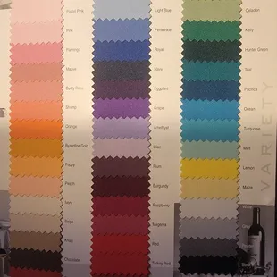 Linens, Overlays, Napkins, Chair Tie,  Sample Color Swatches