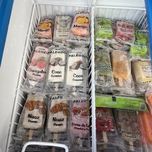 We have Paletas (ice cream)!  Several difference flavors to help you cool down during the heat!