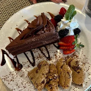 The best chocolate chip cookie + slice of chocolate cake