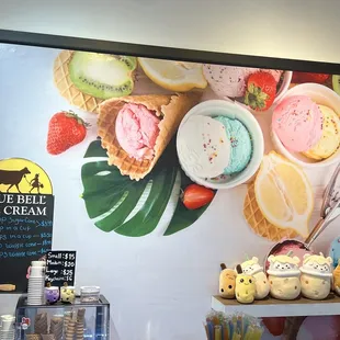 a variety of ice creams