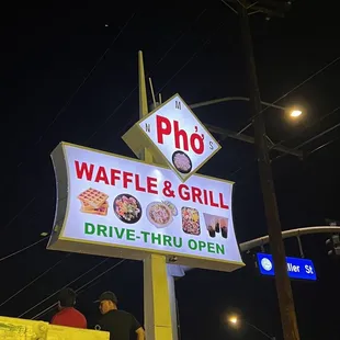 a sign for the restaurant