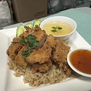 Khao Mun Gai Tod (Thai Crispy Chicken Rice)