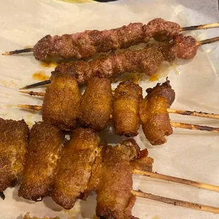skewered meat on a stick