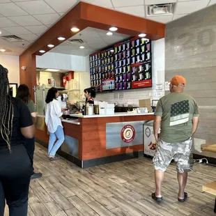customers at the counter