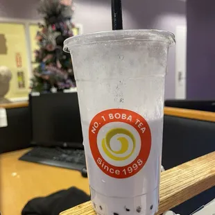 Half drank 9. Taro Coconut. (M11). Yum!  My favorite!