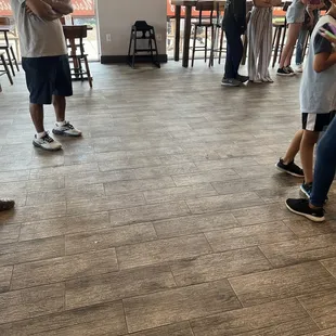 Some of the customers waiting on orders