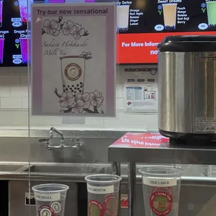 Seasonal Item and cup sizes