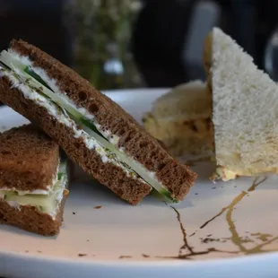 Bronze Package sandwich choices are: egg, cucumber, and chicken avocado.