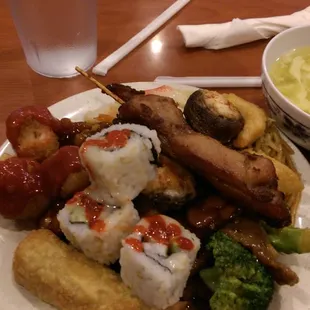 a plate of food on a table