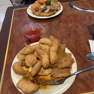 Fried chicken and fish