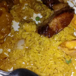 Fried rice with general-tso chicken