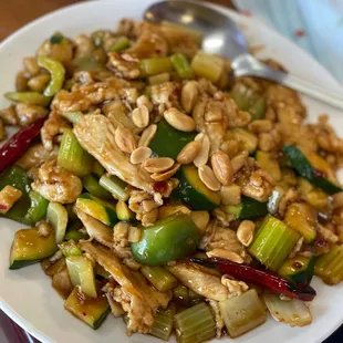 a plate of stir fried vegetables