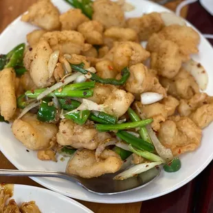 two plates of food on a table