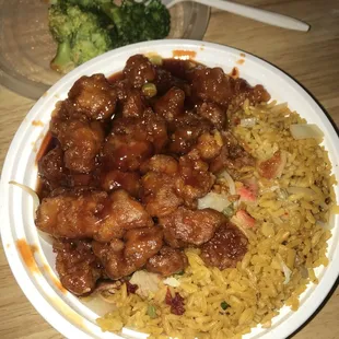 General tso &amp; pork fried rice (lunch special)