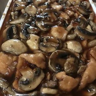 My favorite: Chicken and Mushroom, in Garlic Brown Sauce