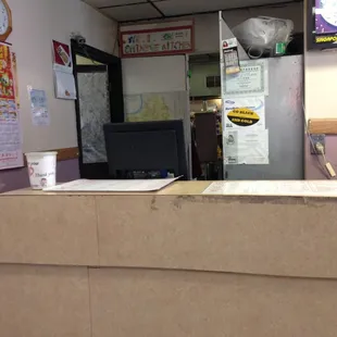 the front desk of the restaurant