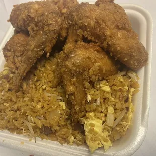 fried chicken and rice