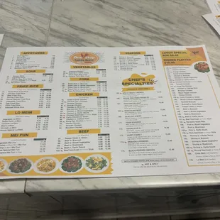 the menu
