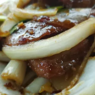 The Mongolian beef up close.