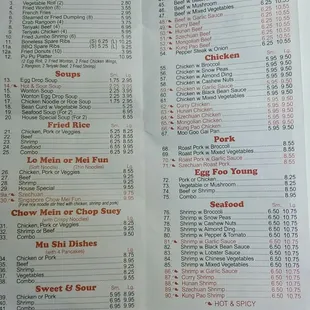 menu