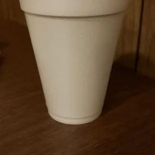 Styrene water cup for dine in.