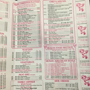 menu