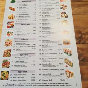  a menu on a table