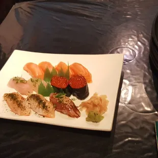  a plate of food on a table