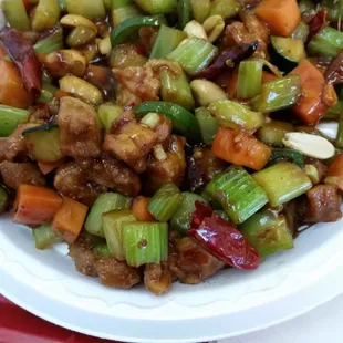 Kung po chicken with peanuts!   Yummy!