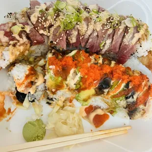 Tuna tataki and viagra specialty rolls