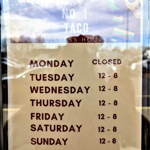 These are their hours of operation.  Photo taken January 9, 2022.