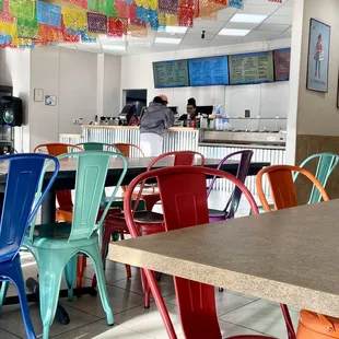 Seating and decor is so colorful! Jan 2023