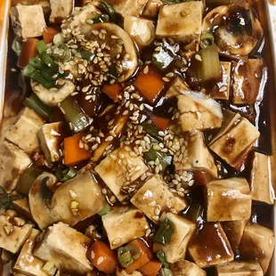Ma po tofu. Fantastic vegetarian option! Very tasty and a little spicy. Yum!