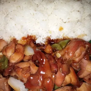 Bourbon chicken lunch special