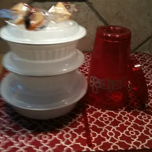 Nice left over containers.